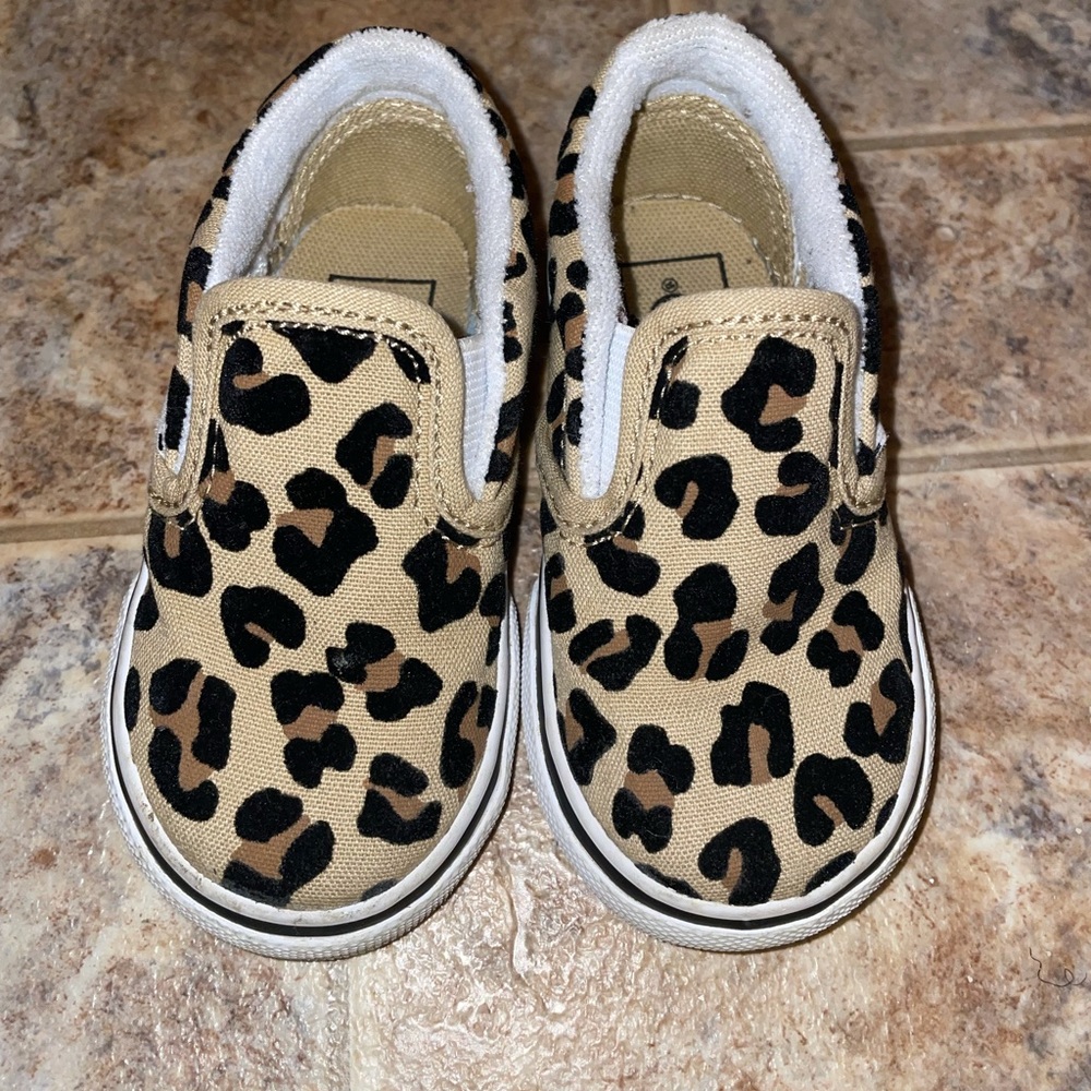 Cheetah print toddler vans